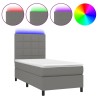 Sommier à lattes de lit avec matelas et LED Gris foncé 90x200cm 