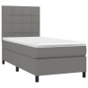 Sommier à lattes de lit avec matelas et LED Gris foncé 90x200cm 
