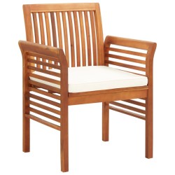 Chaises de jardin avec coussins lot de 4 Bois d'acacia massif 