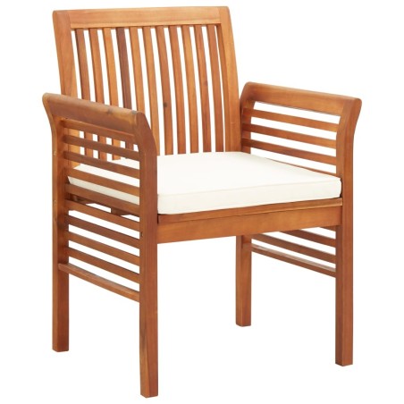 Chaises de jardin avec coussins lot de 4 Bois d'acacia massif 