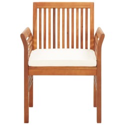 Chaises de jardin avec coussins lot de 4 Bois d'acacia massif 
