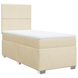 Sommier à lattes de lit avec matelas Crème 90x200 cm Tissu 