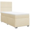 Sommier à lattes de lit avec matelas Crème 90x200 cm Tissu 