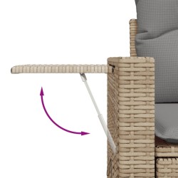 Salon de jardin avec coussins 6 pcs beige résine tressée 