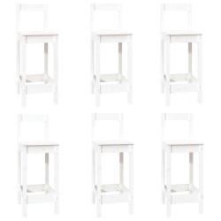 Ensemble de bar 7 pcs Blanc Bois de pin massif 