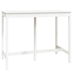 Ensemble de bar 7 pcs Blanc Bois de pin massif 