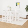 Ensemble de bar 7 pcs Blanc Bois de pin massif 