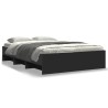Cadre de lit sans matelas noir 135x190 cm bois d'ingénierie 