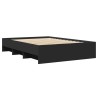 Cadre de lit sans matelas noir 135x190 cm bois d'ingénierie 