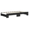 Lit de jour avec gigogne et matelas noir 90x190 cm tissu 