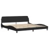 Lit avec matelas noir 200x200 cm tissu 