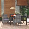 Ensemble à manger de jardin coussins 5pcs Résine tressée Gris 