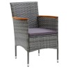 Ensemble à manger de jardin coussins 5pcs Résine tressée Gris 