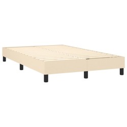 Sommier à lattes de lit matelas et LED crème 120x190 cm tissu 