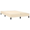 Sommier à lattes de lit matelas et LED crème 120x190 cm tissu 