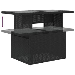 Salon de jardin 6 pcs avec coussins noir résine tressée 