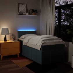 Sommier à lattes de lit avec matelas Bleu 90x190 cm Tissu 