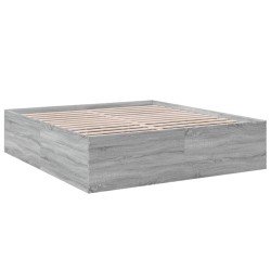 Cadre de lit sans matelas sonoma gris 200x200 cm 