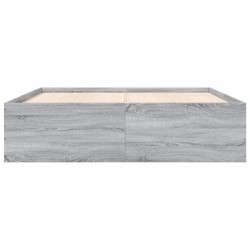 Cadre de lit sans matelas sonoma gris 200x200 cm 
