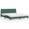 Lit avec matelas vert foncé 180x200 cm velours 