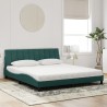 Lit avec matelas vert foncé 180x200 cm velours 