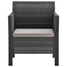 Salon de jardin 2 pcs avec coussins PP Rotin Anthracite 
