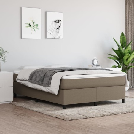 Sommier à lattes de lit avec matelas Taupe 140x190 cm Tissu 