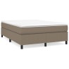 Sommier à lattes de lit avec matelas Taupe 140x190 cm Tissu 