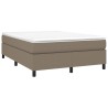 Sommier à lattes de lit avec matelas Taupe 140x190 cm Tissu 