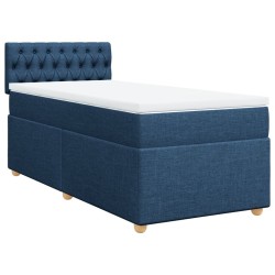 Sommier à lattes de lit avec matelas Bleu 90x190 cm Tissu 