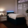 Sommier à lattes de lit avec matelas bleu 90x200 cm velours 