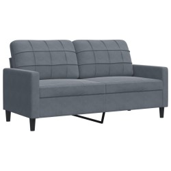 Ensemble de canapés 2 pcs avec coussins Gris foncé Velours 