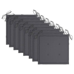 Chaises pliables d'extérieur lot de 8 et coussins Bois d'acacia 