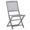 Chaises pliables d'extérieur lot de 8 et coussins Bois d'acacia 