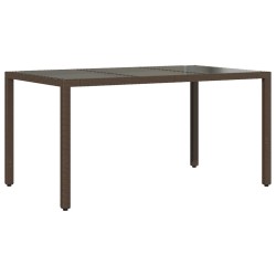 Ensemble à manger de jardin et coussins 5pcs marron rotin verre 