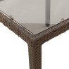 Ensemble à manger de jardin et coussins 5pcs marron rotin verre 