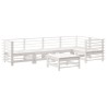 Salon de jardin 6 pcs Blanc Bois de pin massif 