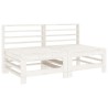 Salon de jardin 6 pcs Blanc Bois de pin massif 