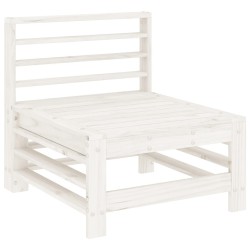 Salon de jardin 6 pcs Blanc Bois de pin massif 