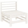 Salon de jardin 6 pcs Blanc Bois de pin massif 