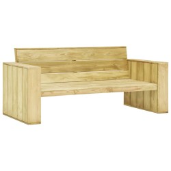 Salon de jardin 2 pcs avec coussins bois de pin imprégné 