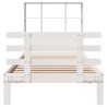 Lit bibliothèque sans matelas blanc 90x200cm bois de pin massif 