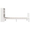 Lit bibliothèque sans matelas blanc 90x200cm bois de pin massif 