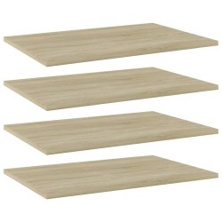 Panneau de bibliothèque 4 pcs chêne sonoma bois d’ingénierie 