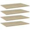 Panneau de bibliothèque 4 pcs chêne sonoma bois d’ingénierie 