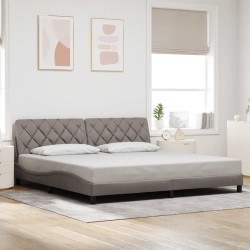 Cadre de lit sans matelas taupe 200x200 cm tissu 