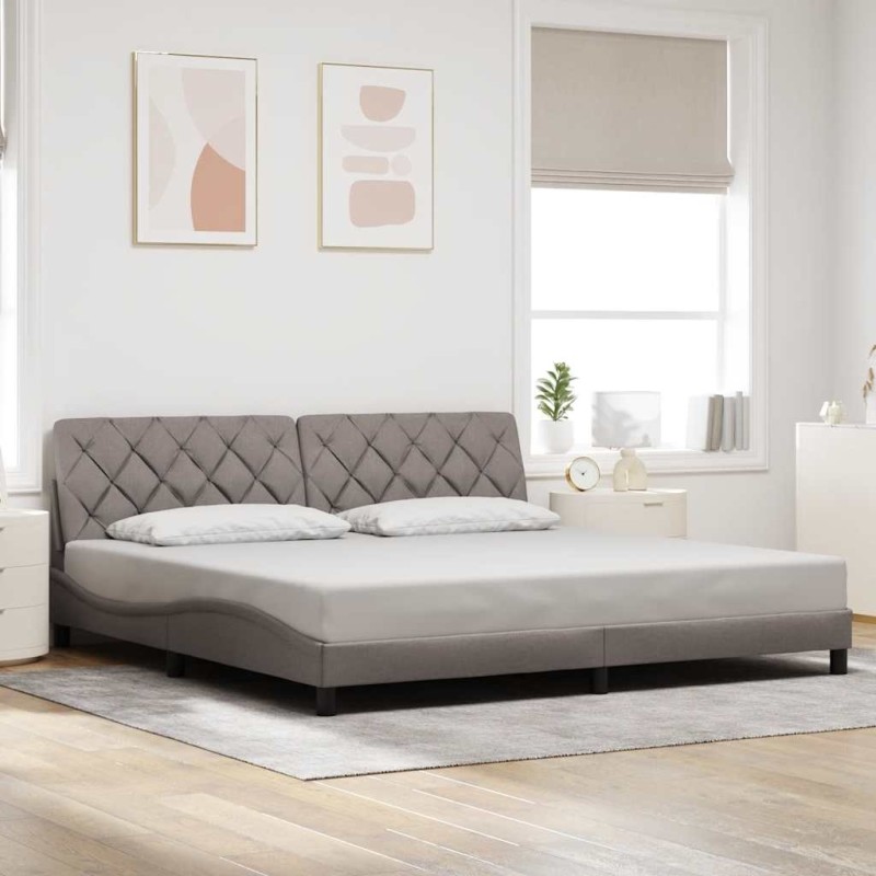 Cadre de lit sans matelas taupe 200x200 cm tissu 
