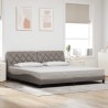 Cadre de lit sans matelas taupe 200x200 cm tissu 