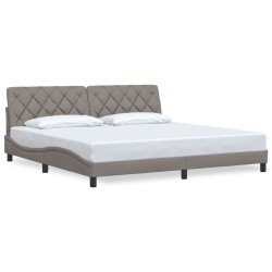 Cadre de lit sans matelas taupe 200x200 cm tissu 