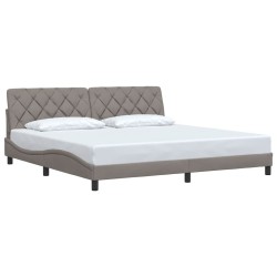 Cadre de lit sans matelas taupe 200x200 cm tissu 